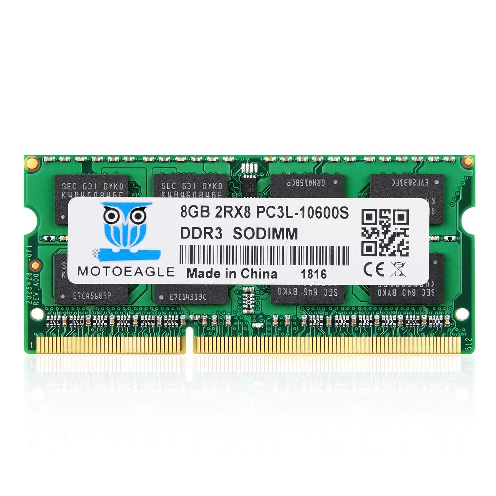 Motoeagle DDR3 1333 SODIMM PC3 10600S 8GB DDR3L 1333MHz 2Rx8 PC3-10600 204-pin 1.35V/1.5V Laptop Memory