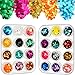 Tatuo 24 Pieces Chunky Glitter Hexagon Nail Sequin Cosmetic Iridescent Flakes with Clear Storage Box for Makeup Hair Nail Face Body
