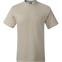 Hanes Beefy-T Adult Pocket T-Shirt, Sand, 2XL US (Chest 50-52
