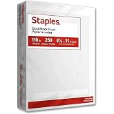 Staples Cardstock Paper, 8.5x11 Inch, Matte White, 110 lb., 250/Ream | Heavyweight stock for invitations, signage, and office