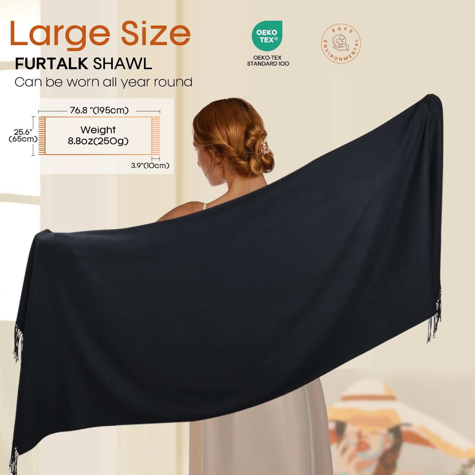 FURTALK Pashmina Shawls and Wraps for Evening Dress Women's Scarf Wedding Bride Bridesmaid Gifts Winter Scarves