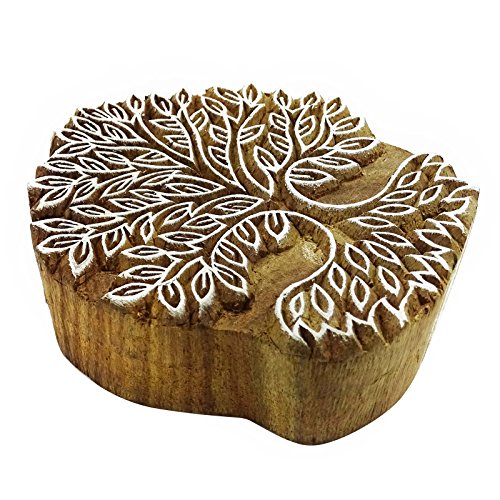 Wooden Printing Block Tree Art Hand Carved Pottery Printer Indian Stamp