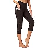 Heathyoga Capri Leggings for Women High Waisted Capri Leggings with Pockets for Women Tummy Control Yoga Pants Women