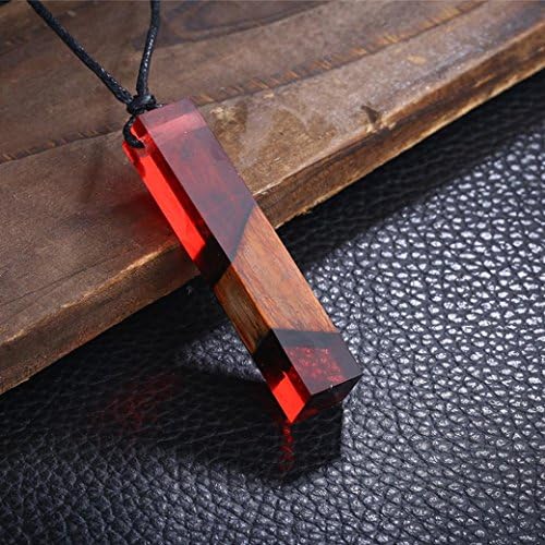 Fashionable Necklaces,RTYou Women Girls Color Jewelry Design Colored Resin Wood Pendant Rope Chain Necklace (Red)