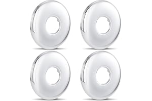PAGOW 4 Pcs Stainless Steel Shower Arm Flange, Round Escutcheon Plate, Shower Pipe Covers for Bathroom, Shower Faucet Cover Plate for Shower Arms, Pipes - Silver (OD 2.45in, ID 0.84in)