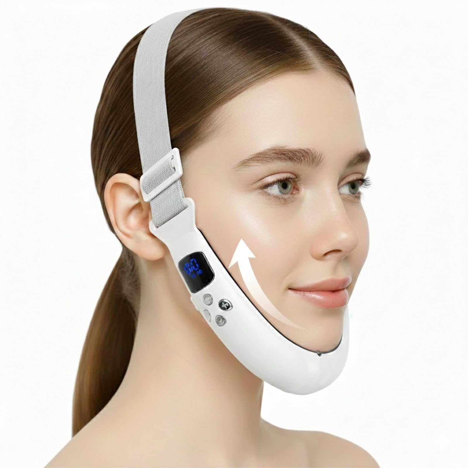 Photo 1 of Electric Double Chin Device and V-Face Machine with 6 Modes and 12 Gear Adjustable Intensities - for Jawline Sculptor and Face Slimmer - White