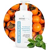 Mirai Clinical Body Wash for Strong Body Odor - Renewing Body Purifying & Deodorizing with Natural Persimmon & Green Tea Extracts - Nonenal® Eliminator for Women & Men - 9.29 Fl oz