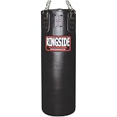 Ringside Leather Heavy Bag, Punching Bag for Boxing Training and Workout, 65 lbs, Includes Heavy Bag Chain and Swivel