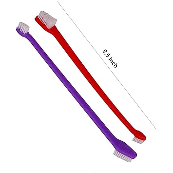 The Pets Company Cleaning Dental Toothbrush Set of 2 Double Headed, for Dogs Cats Puppy