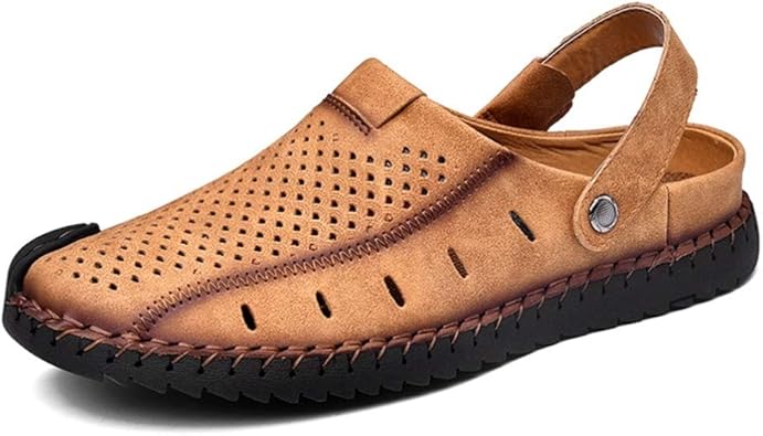 Amazon Dong スポーツサンダル ビーチサンダル レザー おしゃれ 夏 サンダル メンズ コンフォートサンダル スポーツサンダル ビーチ サンダル サボ 夏 海 プール 旅行 リゾート ヨガ レジャー用 スニーカー スポーツサンダル Dong シューズ バッグ