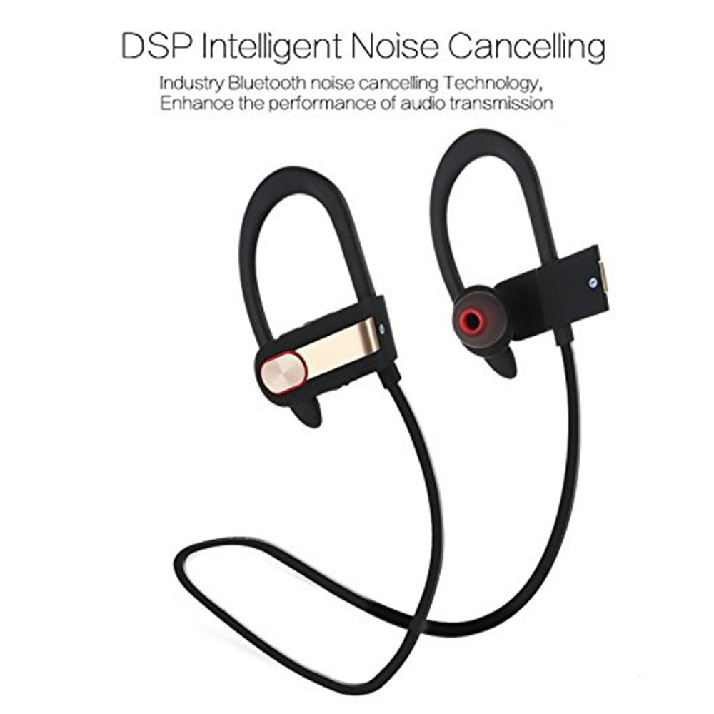 Bluetooth Earphones,XPLUS Bluetooth Headphones with Mic Bass Noise Cancelling, Metal Decorate Bluetooth HD Stereo Headset In-ear Earbuds Earphones with Soft Rubber Ear Hooks (Grey)