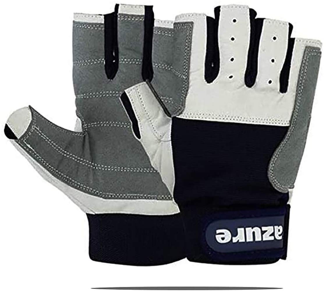 Azure Premium Quality Strong AMARA Navy Blue Sailing Enforced Palm Breathable Best Gloves Skiing Riding Running Hiking Fishing Sailing Indoor-Outdoor C/F XSmall-Xlarge (L)