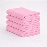 The Holy South Fingertip Hand Towel | Absorbent |11x18 | Terry Velour Premium Washcloths, for Bathroom use, 100% Cotton, Face Towels, fingertip Towels, Soft, Guest Towels (Pack of 4) (4, Pink)