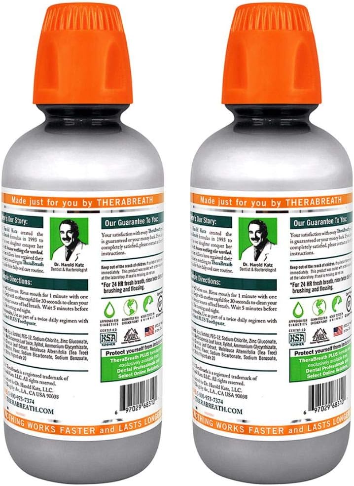 TheraBreath Plus Maximum-Strength Oral Rinse, 16 Ounce Bottle (Pack of 2): Beauty