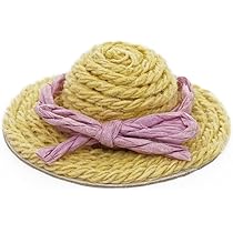 CHAPEAU DE PAILLE Miniature Pour Maison De Poupée 2pièces Mini Chapeau De Poupée EUR 3,42