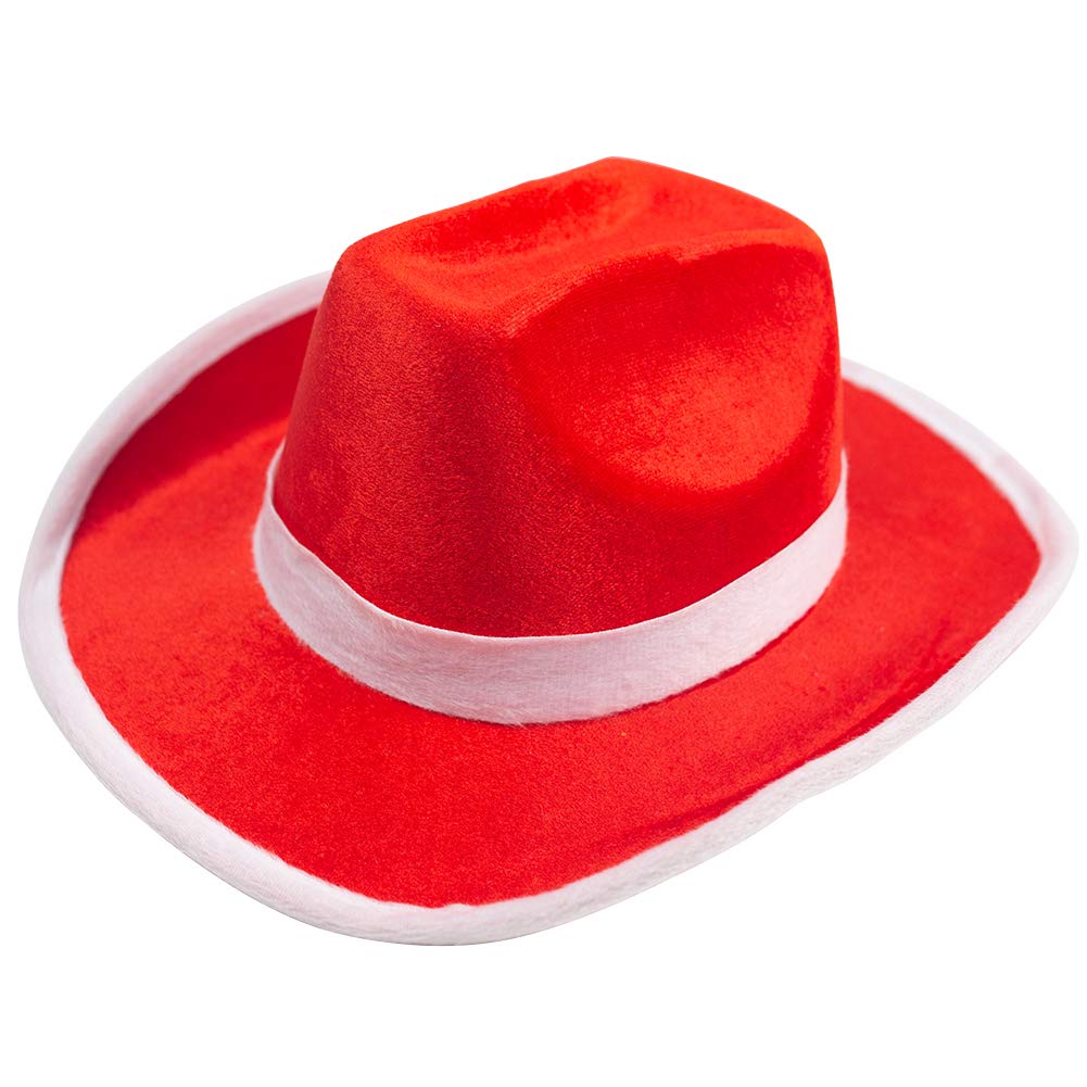 DomeStar Red Cowboy Hat, Cowgirl Hat Western Hat Jessie Hat Woody Hat Christmas Hat Santa Hat