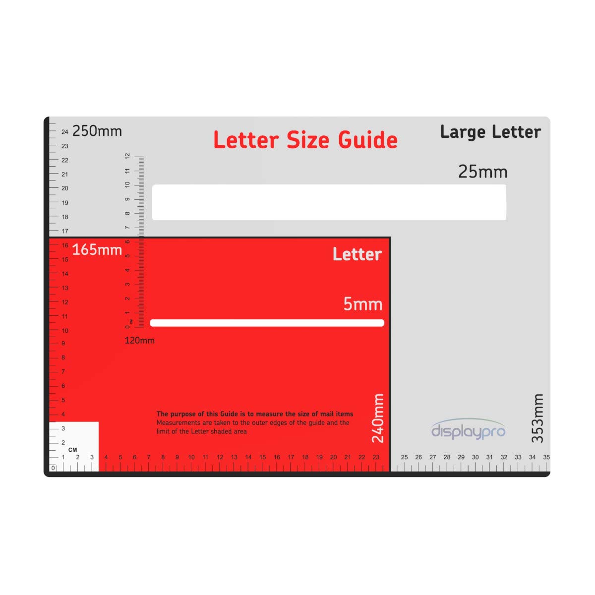 Royal Mail Size Guide, Large Letter Template, Brand New!
