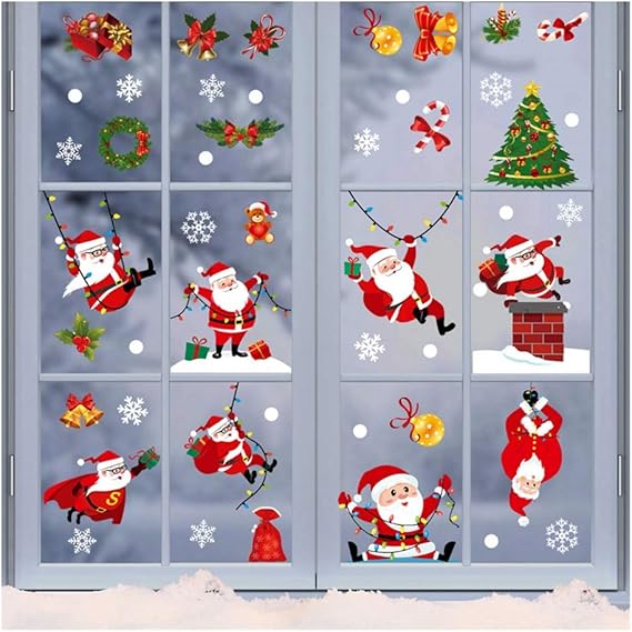 HEVÜY Weihnachten Aufkleber Weihnachten Fensterbild HEVÜY Weihnachten Aufkleber Weihnachten Fensterbild