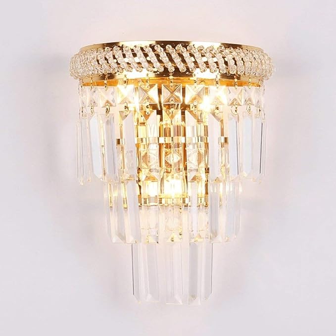 European Crystal Wall Lamps, Nordic LED Gold Metal