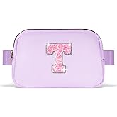 Uygafly Gifts for Girls Teens Kids - Birthday Gifts for Daughter Sister Her,Teen Girl Essentials,Travel Essentials,Cute Teen Trendy Stuff Waist Packs Belt Bag Crossbody Bag | Lavender,Initial T