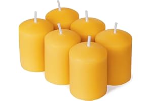 ENCANLIGHT Beeswax Votive Candles, Natural Beeswax Candle Votives 6 Packs 1.37"x1.85", Smokeless and Dripless, 9 Hour Long Burn Time for Weddings, Christmas, Advent, Spa Relax, Prayers