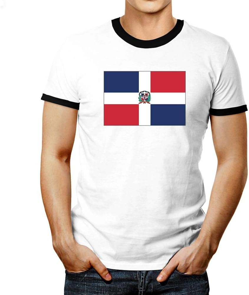 Idakoos Dominican Republic Flag Rectangular Camiseta Ringer Amazon.es