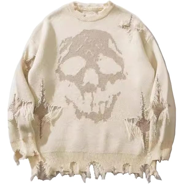 Amazon.com: SHENHE Men's Oversized Skull Sweaters Gothic