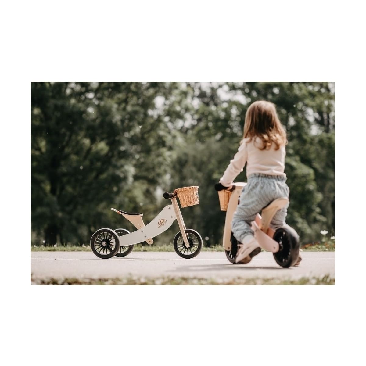 Kinderfeets New, Kids Tiny Tot Plus Balance Bike, Adjustable Seat, Puncture Proof Tires, Pedal-Free Training Bicycle for Children and Toddlers Ages 18 Months and up (White)