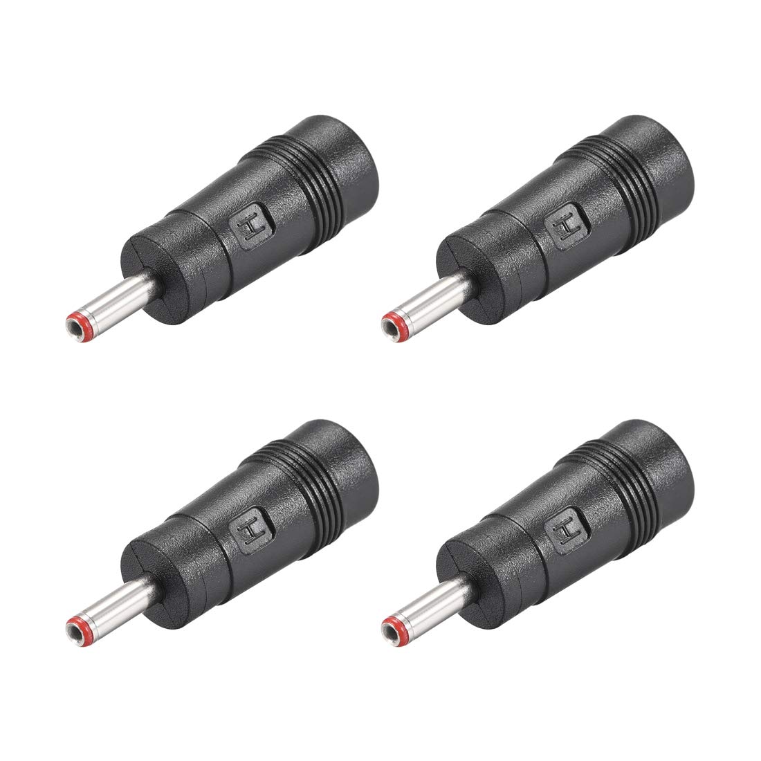 Photo 1 of uxcell 4pcs DC Power Adapter,Female 5.5mmx2.5mm to 3.5mmx1.35mm Male Plug Tips, Input DC Plug Connector Red