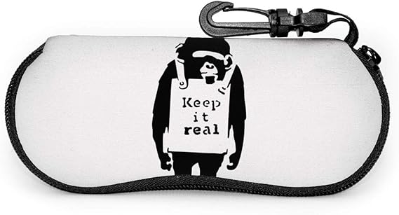 Amazon Banksy Keep It Real バンクシー メガネケース おしゃれ フック付き 携帯に優れた 多機能 サングラスケース 眼鏡ケース 化粧品 小物入れ 収納ボックス 軽量 薄型 コンパクト レディース メンズ 旅行 出張 ギフト 眼鏡小物 通販