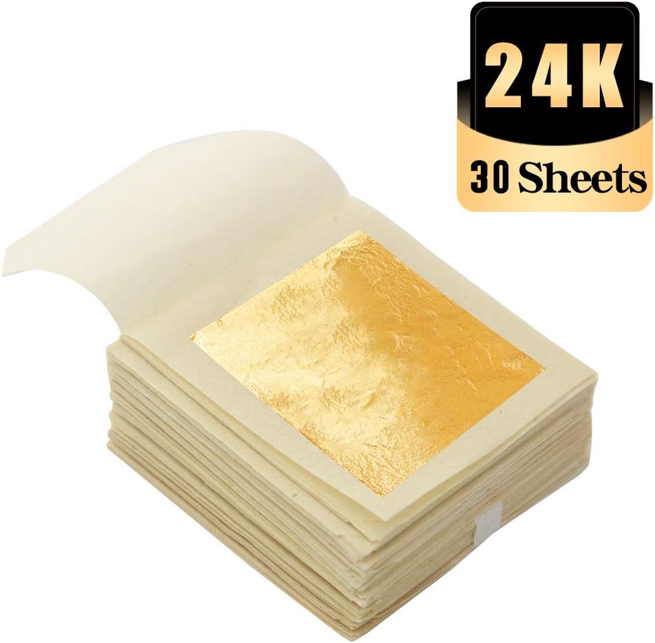 KINNO Edible Gold Leaf Sheets 30 Sheets 1.7