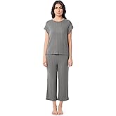 Fruit of the Loom womens Dolman Sleeve and Cropped Pant Sleep Set