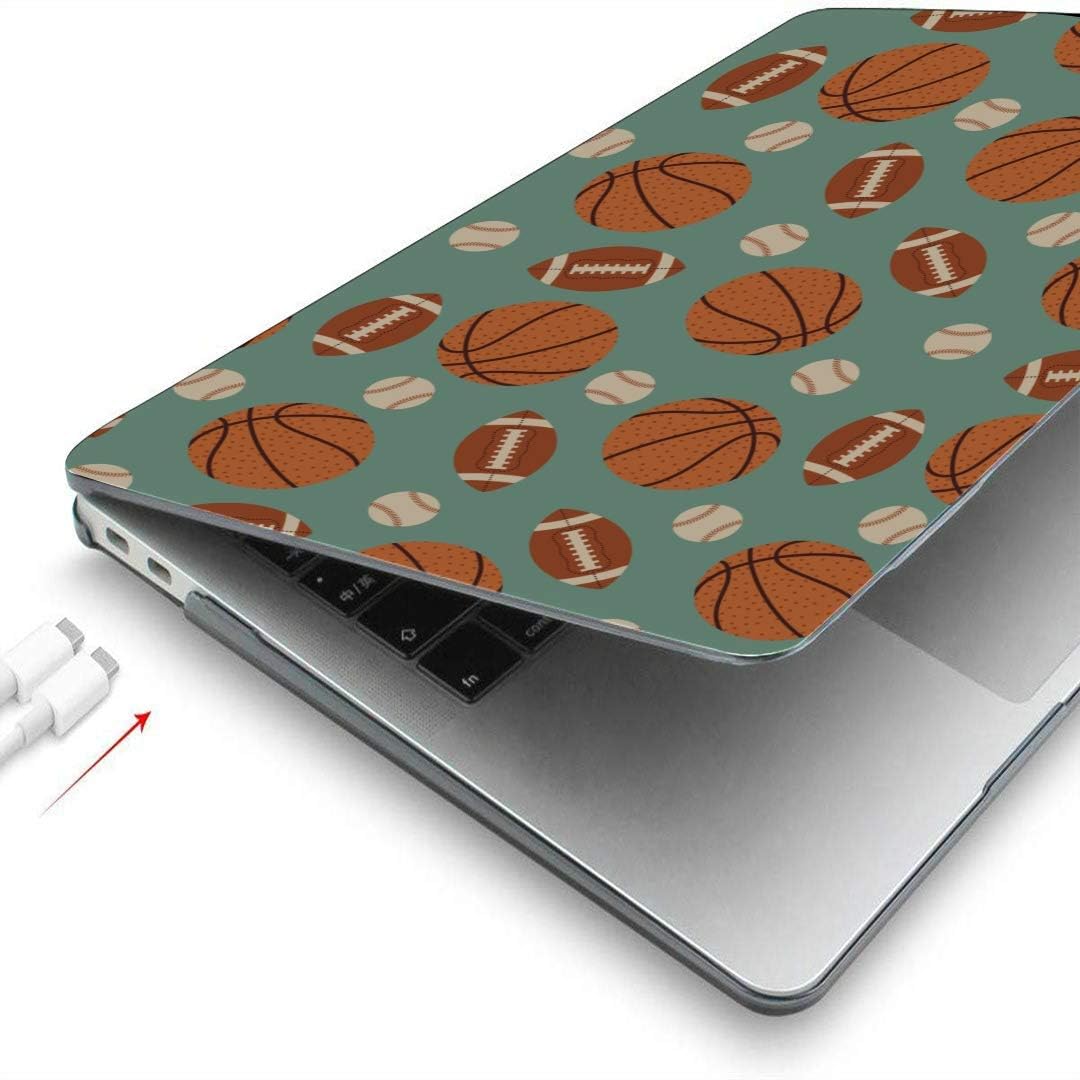 Carrying Cases Macbook Air Accessories Colorful American Football Plastic Hard Shell Compatible Mac Air 13 Pro 13 16 Macbook Pro 15 Case Protective Cover For Macbook 16 Version Office Products