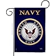 US Navy Garden Flag Home Decor USN Armed Forces Seabee Official Licensed American Naval Decorations Military Memorabilia Banner Remembrance Wall Tapestry Veteran Retire Memorial Day Gifts Made in USA