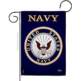 US Navy Garden Flag Home Decor USN Armed Forces Seabee Official Licensed American Naval Decorations Military Memorabilia Banner Remembrance Wall Tapestry Veteran Retire Memorial Day Gifts Made in USA