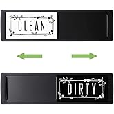 Lissaberg Dishwasher Magnet Clean Dirty Sign, Upgrade Strong Magnet Slide Indicator, Easy to Read, Non-Scratch Water Resistant,Kitchen Organization, Leaf Black