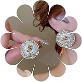 W WEILIRIAN Vintage Round Pearl Earrings Pearl Stud Earrings Gold Geometric Pearl Earrings Pearl Wedding Earrings Jewelry for Women