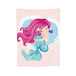Duduho Cute Mermaid Girl Bed Blanket Ultra Soft