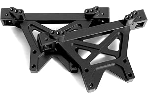 Aluminum Alloy Front and Rear Shock Absorber Tower #4917R RC Upgraded Parts for TRAXXAS 1/10 E-Maxx T-Maxx RC Car (Black)