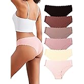 DingLu Seamless Bikini Underwear for Women High Cut No Show Underwear 6 Pack
