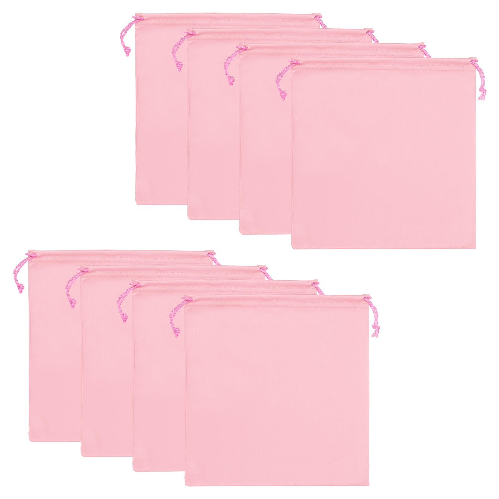 PATIKIL Sunglasses Pouch Bag 5.9 x 5.9 Inch, 8 Pcs Soft Microfiber Eyeglasses Storage Case Foldable Adjustable Drawstring Bag for Sunglasses Glasses Camera Lenses Phone, Pink