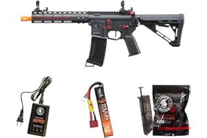 Lancer Tactical Gen 3 Programmable Trigger Archon MLOCK 9" Lightweight Durable Polymer M4 Airsoft MLOK AEG w/Lipo Battery & Charger (ETU & MOSFET Included)