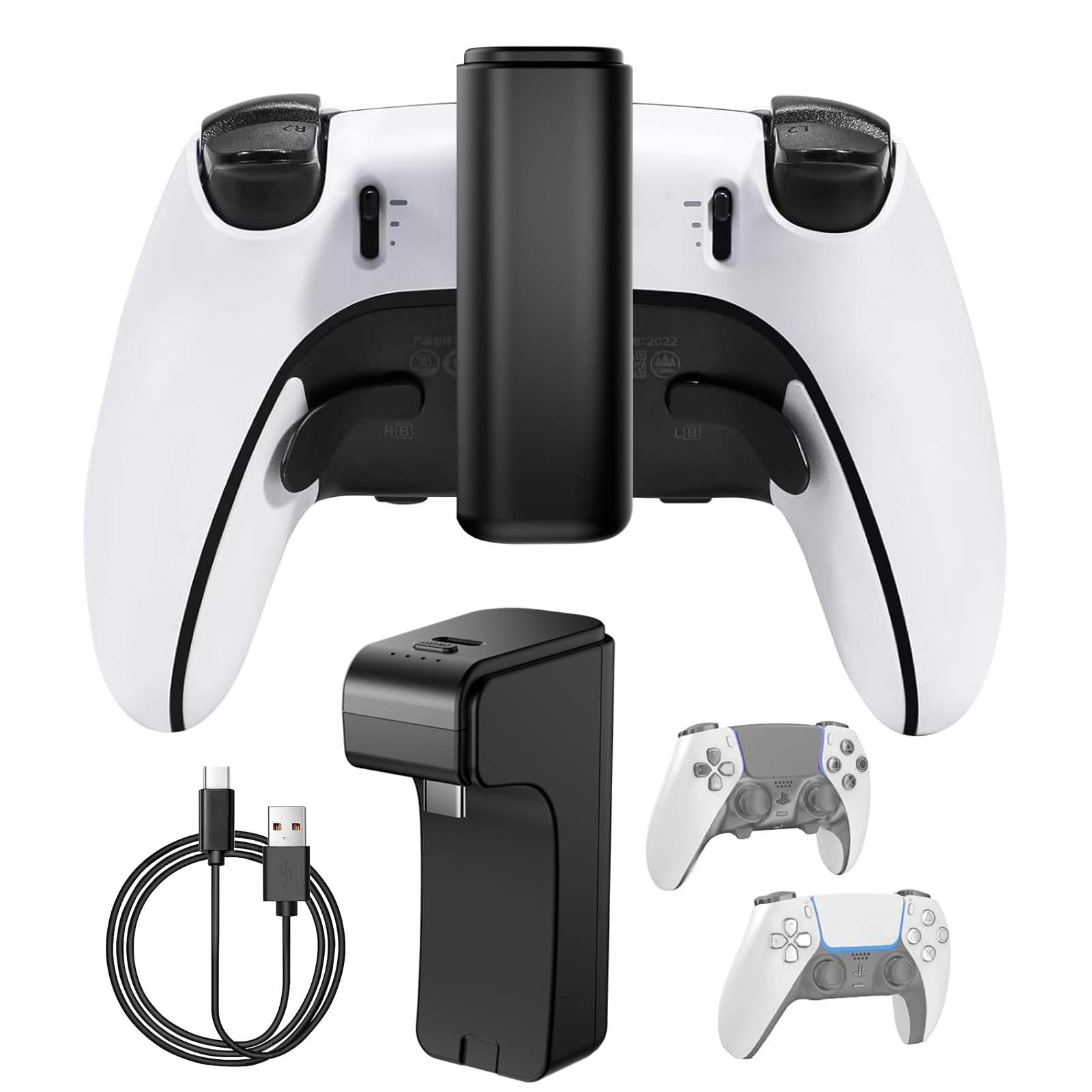 Ps-5 Controller Wireless Charger-Xhiver Portable Battery for DualSense,3500mAh, +15 Hours of Battery Life,Play While Charging&USB-C for Ps-5 Accessories,Black