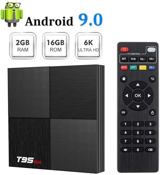 hyy Decodificador De Red HD Decodificador De Red HD Android 9.0 2G / 16Gwif Tvbox Caja De
