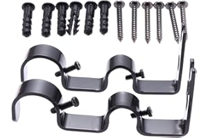 2pcs Curtain Rod Curtain+Rod Curtain Rack Curtain Mounting Holder Bracket Double Pole Accessories