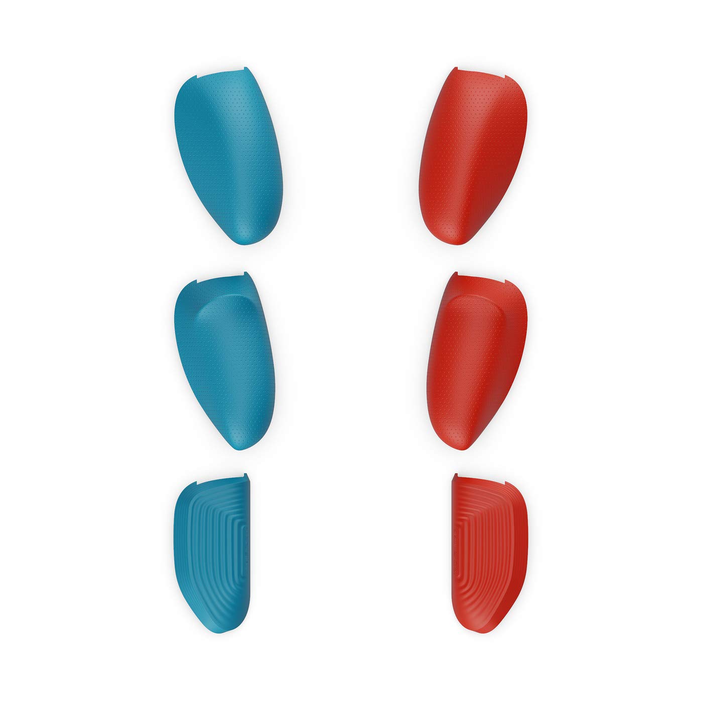 Skull & Co. Interchangeable Grip Set for NeoGrip, JoyGrip and GripCase Crystal: Snap/Trigger/Plus Grips [3 Pairs] for Nintendo Switch OLED and Regular Model - Neon Blue(L)+Neon Red(R) — image 1