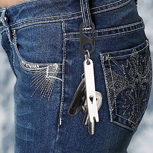 Swatom Stainless Steel Mini Pry Bar EDC Crowbar Multifunctional Pocket Tool Accessories(with Carabiner) - Thumbnail 3