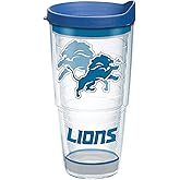 Tervis Made in USA Double Walled NFL Detroit Lions Insulated Tumbler Cup Keeps Drinks Cold & Hot, 24oz, Tradition