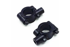 BHYSHOP 1" 25mm Handlebar M10 10mm Mirror Clamps Mount Adaptor for Harley Honda Kawasaki Suzuki Yamaha Dual Sport Cruiser Chopper Dirt Bike Cruiser ATV Off-Road Custom (Black)