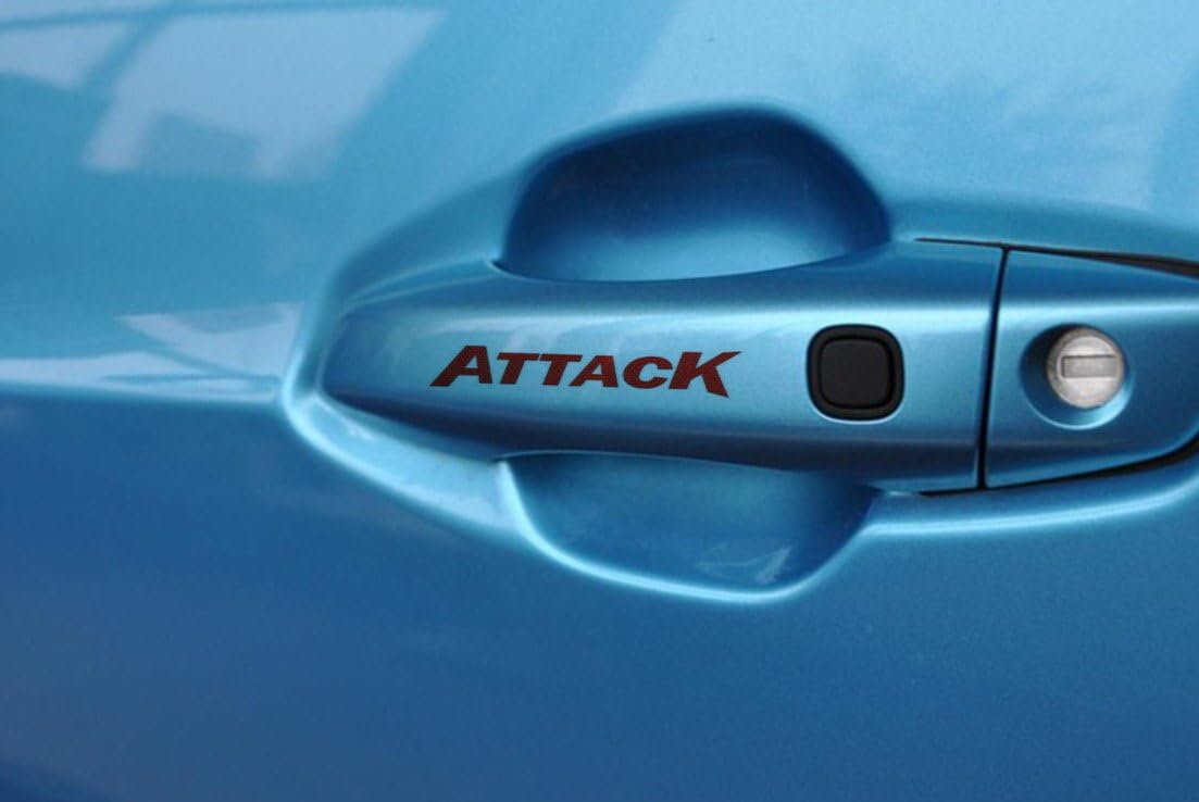 Amazon ノーブランド 赤 Attack ステッカー ヘルメット ステッカー チューン 車用 シール 車 バイク 車 バイク